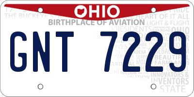 OH license plate GNT7229