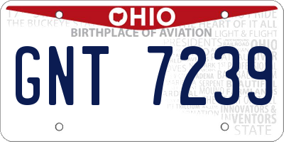 OH license plate GNT7239