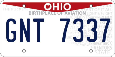 OH license plate GNT7337