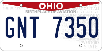 OH license plate GNT7350