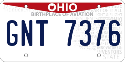 OH license plate GNT7376