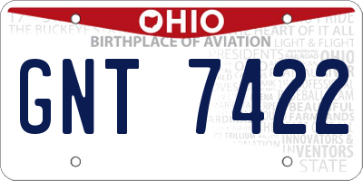 OH license plate GNT7422