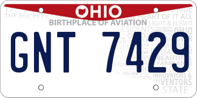 OH license plate GNT7429