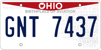 OH license plate GNT7437
