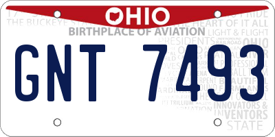 OH license plate GNT7493