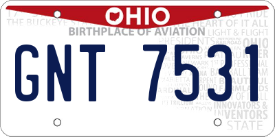 OH license plate GNT7531
