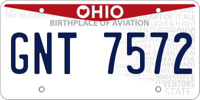 OH license plate GNT7572