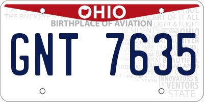 OH license plate GNT7635