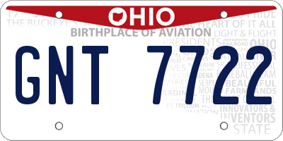 OH license plate GNT7722