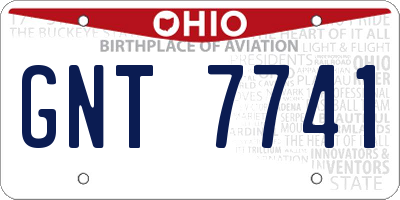 OH license plate GNT7741