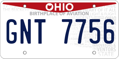 OH license plate GNT7756