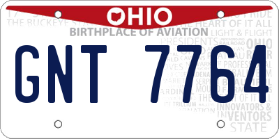 OH license plate GNT7764