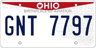 OH license plate GNT7797