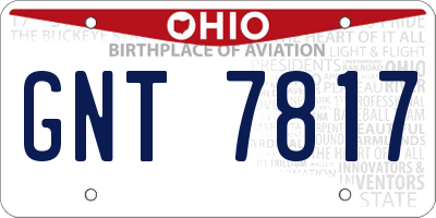 OH license plate GNT7817