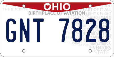 OH license plate GNT7828