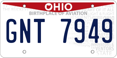 OH license plate GNT7949