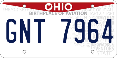 OH license plate GNT7964