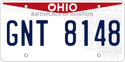 OH license plate GNT8148