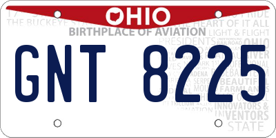 OH license plate GNT8225