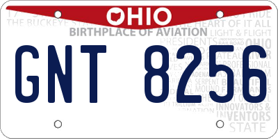 OH license plate GNT8256