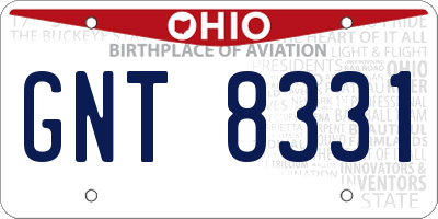 OH license plate GNT8331