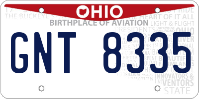OH license plate GNT8335