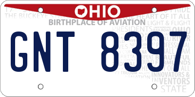 OH license plate GNT8397