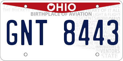 OH license plate GNT8443