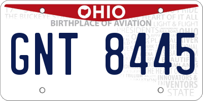OH license plate GNT8445