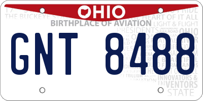 OH license plate GNT8488