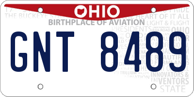 OH license plate GNT8489