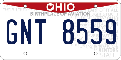 OH license plate GNT8559