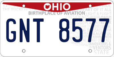 OH license plate GNT8577