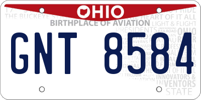 OH license plate GNT8584