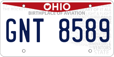 OH license plate GNT8589