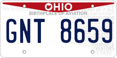 OH license plate GNT8659