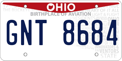 OH license plate GNT8684
