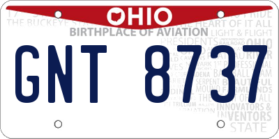 OH license plate GNT8737