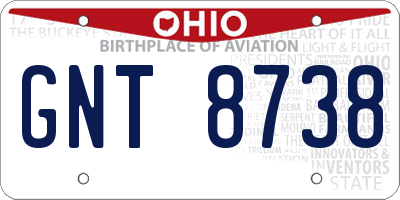 OH license plate GNT8738