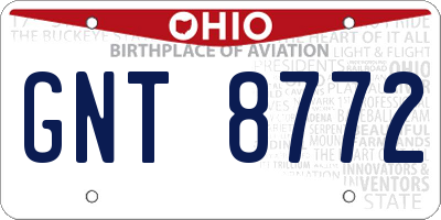 OH license plate GNT8772
