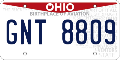 OH license plate GNT8809