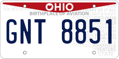 OH license plate GNT8851
