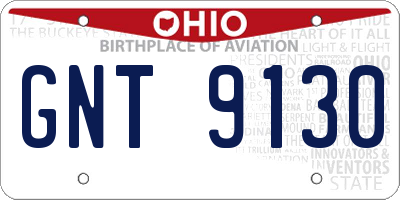 OH license plate GNT9130