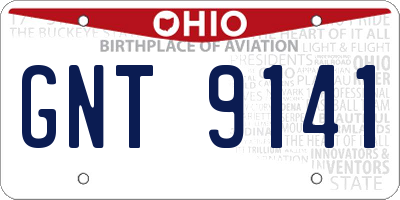 OH license plate GNT9141