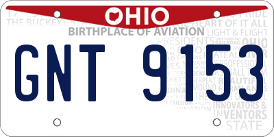 OH license plate GNT9153