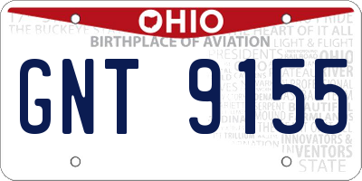 OH license plate GNT9155