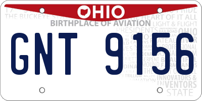 OH license plate GNT9156