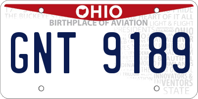 OH license plate GNT9189