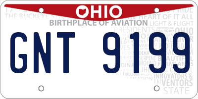 OH license plate GNT9199