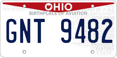 OH license plate GNT9482